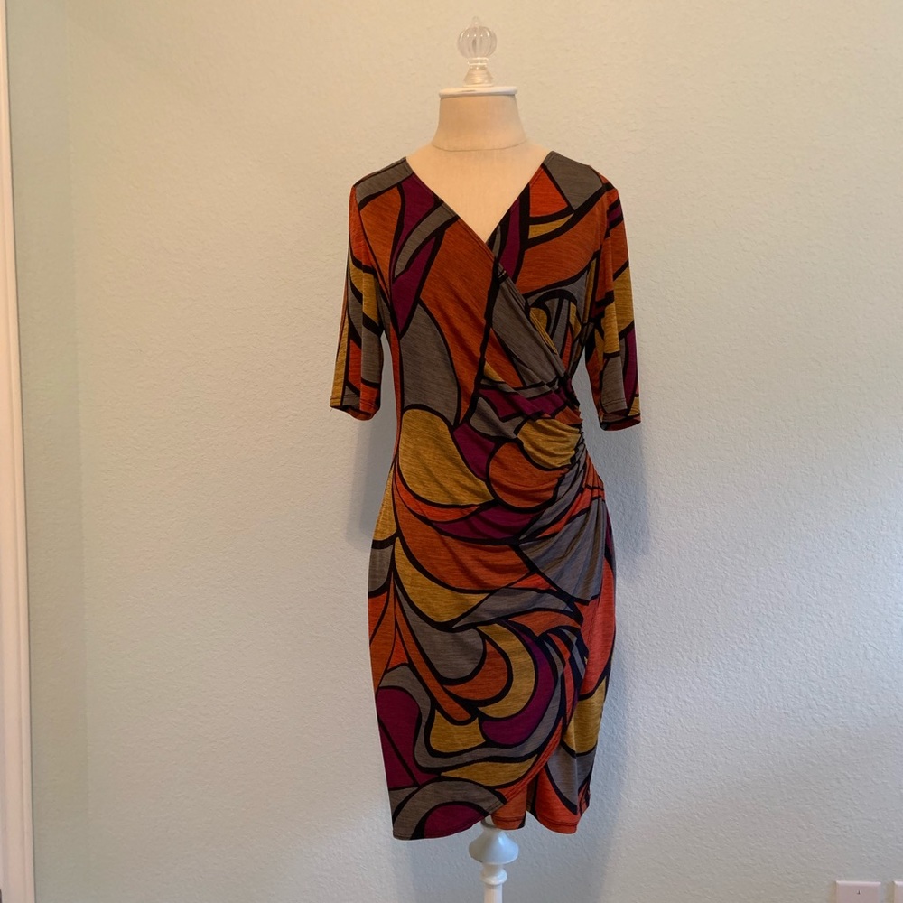 Size S  J.B.S. Abstract Wrap Dress